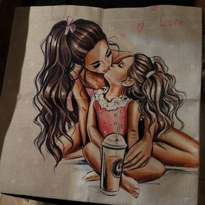 Print linen tote bag